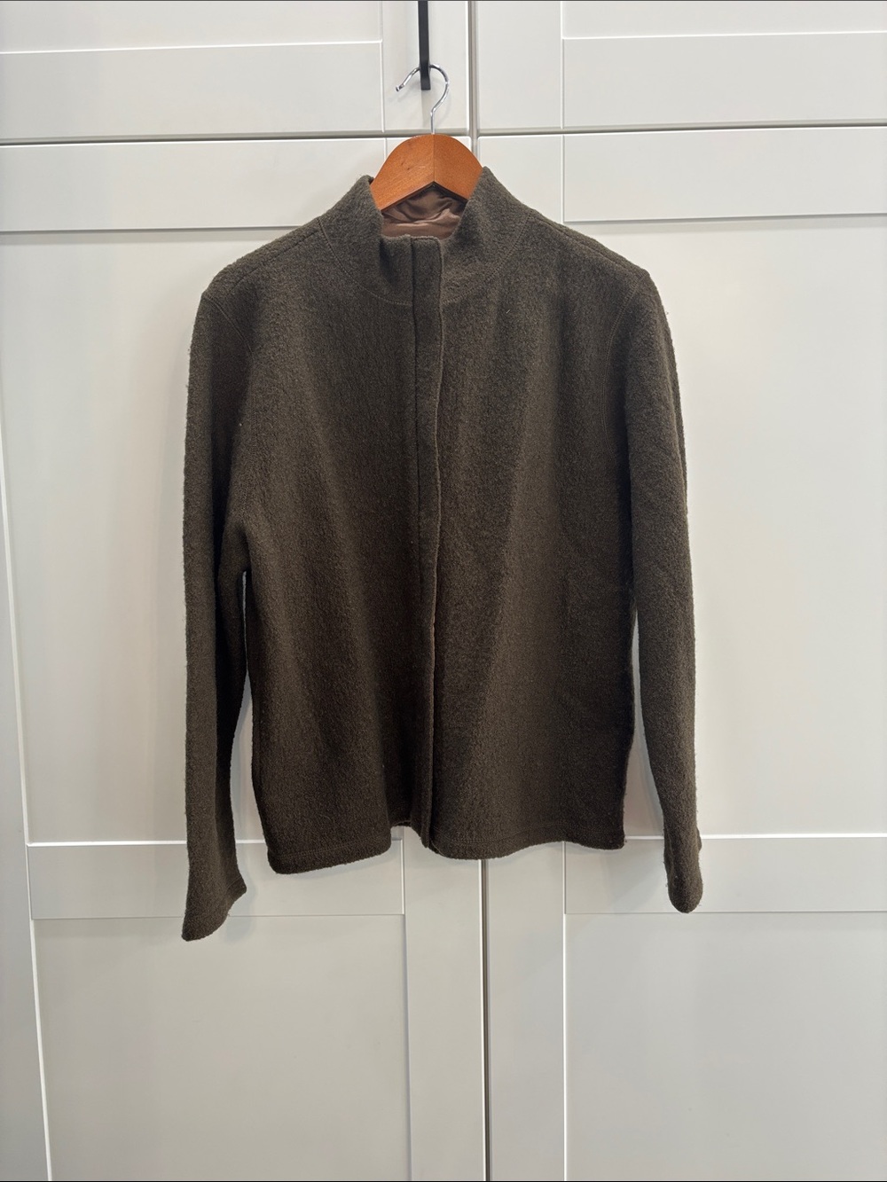 Women’s 100% Wool Classic Olive Green Jacket